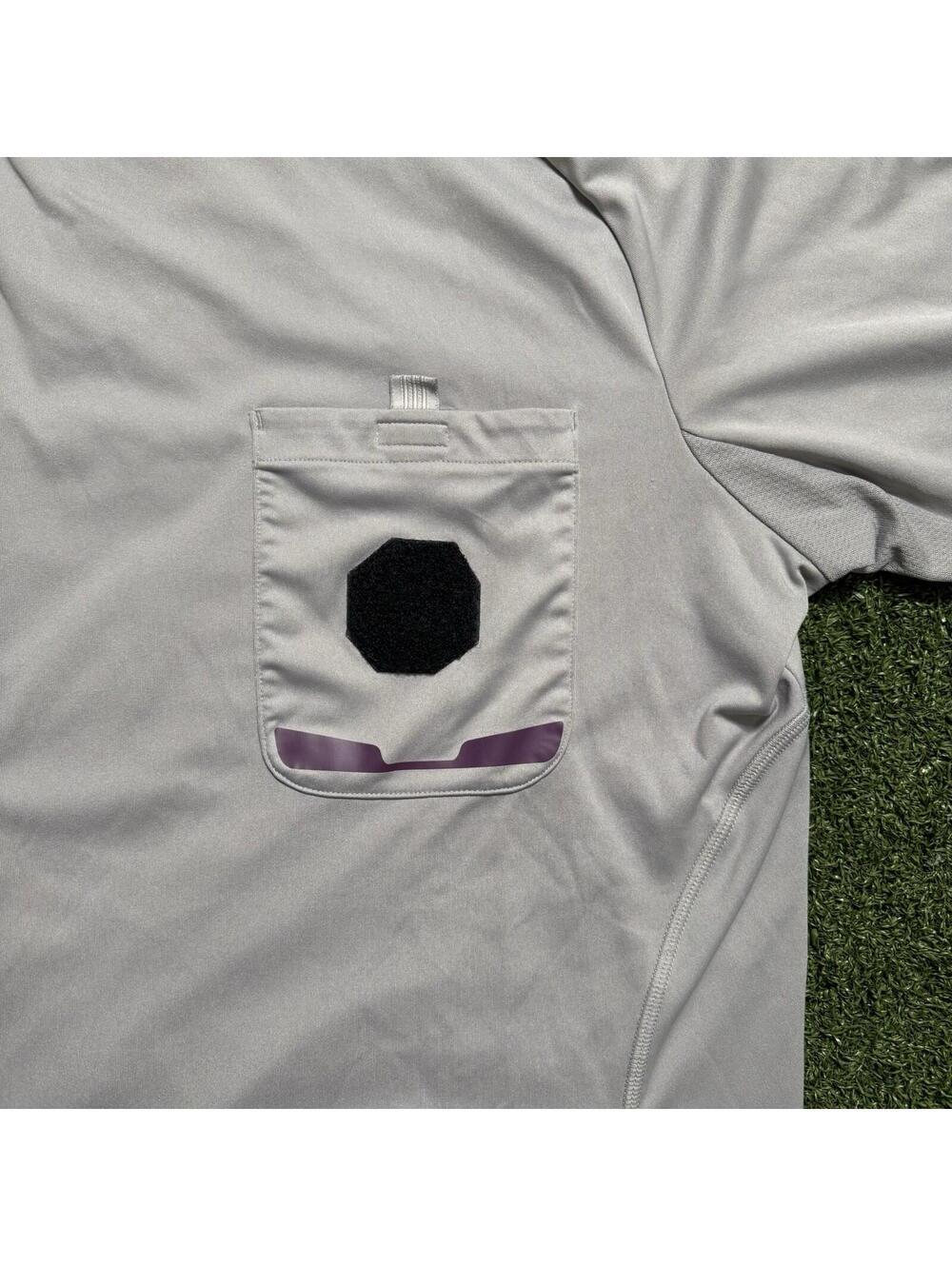 Adidas Referee 12 Short Sleeve Jersey Men Size L Soccer Climacool Gray Pockets - Picture 8 of 9